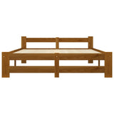 Bed Frame without Mattress Honey Brown Solid Pine Wood 120x200cm 322007