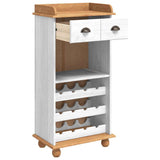 Wine Cabinet ASKIM White 57 x 37 x 114 cm Solid pine wood 4105444