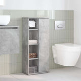Bathroom Cabinet with Roll Holder Concrete Grey 39x22x90 cm 858527