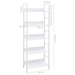 ZNTS 5-Layer Book Shelf White 60x27.6x158.5 cm Engineered Wood 288228