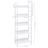 ZNTS 5-Layer Book Shelf White 60x27.6x158.5 cm Engineered Wood 288228