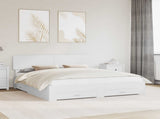 Bed Frame with Headboard White 180 x 200 cm Engineered Wood 3412339