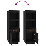 Highboard Black 34x40x108,5 cm Solid Wood Pine 820156