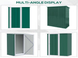 5ft x 3ft Metal Garden Storage Shed, Outdoor Tool Shed with Sloped Roof, Lockable Door for Tools, T3398P328402