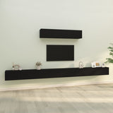 4 Piece TV Cabinet Set Black Engineered Wood 3114607