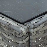 Garden Table Grey 75x40x37 cm Poly Rattan 45905
