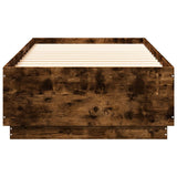 Bed Frame with LED without Mattress Smoked Oak 90x200 cm 3209636