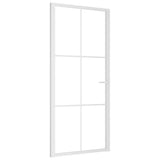 Interior Door 93x201.5 cm White ESG Glass and Aluminium 350574