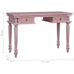 ZNTS Desk 115x50x78 cm Solid Mahogany Wood 337085