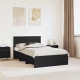 Bed Frame with Headboard Black 120 x 123 cm Engineered Wood 3408866