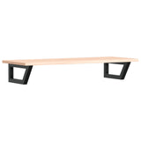 Basin Shelf Wall Mounted Steel and Solid Wood Oak 3302551