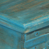 Storage Chest Solid Mango Wood Blue 100x40x41 cm 246479