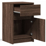Bedside Cabinet with LED Lights Brown Oak Engineered Wood 852010