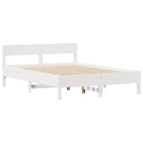 Bed Frame without Mattress White 120x200 cm Solid Wood Pine 3301753