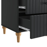 Bedside Cabinet Black 43x 41 x 66.5 cm Engineered Wood 894096