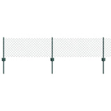 Chainlink Fence with Post 10 x 0.4 m PVC-Coated Steel Green 3336229