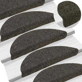 Stair Mats Self-adhesive 20 pcs 56x17x3 cm Anthracite Half Round 3365675