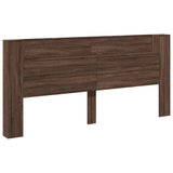 Headboard Cabinet with LED Brown Oak 220x16.5x103.5 cm 839279