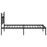 Metal Bed Frame without Mattress with Headboard Black 107x203cm 353533