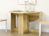 2 Drop Leaf Dining Table, Folding Dining Table for Small Space, Kitchen, Dining Room, Oak UK T3398P344454