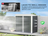 Metal Garden Shed, Outdoor Lean-to Shed for Tool Motor Bike, with Adjustable Shelf, Lock, Gloves, T3398P318723