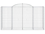 Arched Gabion Baskets 11 pcs 200x50x140/160 cm Galvanised Iron 3146371