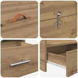 Storage Bed Frame Artisan Oak 135 x 190 cm Engineered Wood 3335324