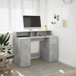 Desk with LED Lights Concrete Grey 120x55x91 cm Engineered Wood 3309414