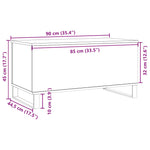 ZNTS Coffee Table Artisan Oak 90x44.5x45 cm Engineered Wood 857443