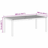 Garden Dining Set 7 pcs Black Solid Acacia Wood 3365523