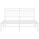 Metal Bed Frame without Mattress with Headboard White 135x190cm 373739