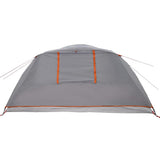 Camping Tent Cabin 4-Person Grey and Orange Waterproof 94715