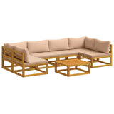 Sofa Set 7 pcs Natural Solid Acacia Wood 3417298