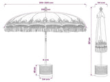 Balinese Parasol with Base 210-220 cm Cream and Brown 3433019