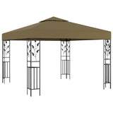 Gazebo with LED String Lights 3x3 m Taupe 3070312