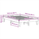 Bed Frame without Mattress Wax Brown 120x190 cm Small Double Solid Wood Pine 855375