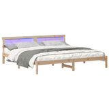 Bed Frame with Headboard Brown 200 x 200 cm Solid pine wood 3385745