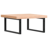 Basin Shelf Wall Mounted Steel and Solid Wood Beech 3302505