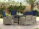 Garden Dining Set with Cushion 5 pcs Grey Poly Rattan 3380352