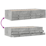 Daybed with Drawers without Mattress Concrete Grey 100x200 cm 3280870