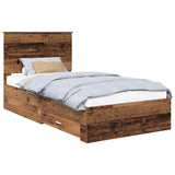 Bed Frame with Headboard Old Wood 100 x 200 cm Engineered Wood 3411348