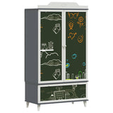Wardrobe with Chalkboard Grey and White 90 x 45 x 165 cm 42003035