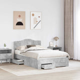 Bed Frame Concrete Grey 120 x 200 cm Engineered Wood 3413214