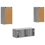 TV Cabinet Set Wall-mounted 6 pcs Grey Sonoma Engineered Wood 3409066
