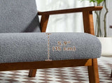 Armchair with Wide Seat, Boucle Accent Chair, Thick Padded Occasional Chair with Solid Wood Frame T3398P329454