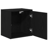 ZNTS Garage Wall Cabinets 2 pcs Black Engineered Wood 860628