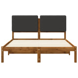 Bed Frame with Upholstered Headboard Natural and Dark Grey 903971