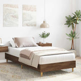 Bed Frame No Mattress Brown Oak 90x190 cm Single Engineered Wood 861090