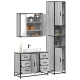 3 Piece Bathroom Furniture Set Grey Sonoma Engineered Wood 3301083