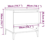 ZNTS Side Table White 50x46x50 cm Engineered Wood 819548
